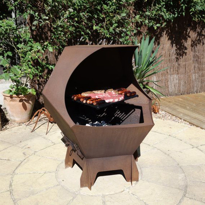 Corten Steel Outdoor Cooking Grills เตาย่างบาร์บีคิวแบบยุโรปทนต่อสภาพอากาศ