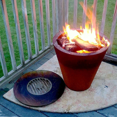 SGS TUV เตาทำอาหารกลางแจ้งแบบกำหนดเอง Patio Weathering Steel Fire Pit
