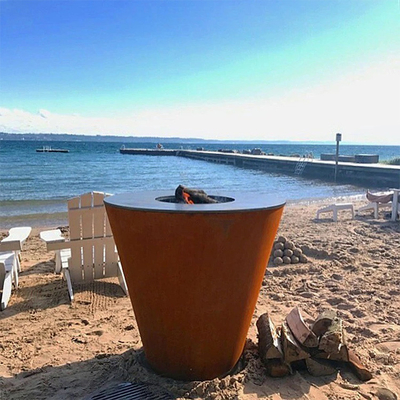 SGS TUV เตาทำอาหารกลางแจ้งแบบกำหนดเอง Patio Weathering Steel Fire Pit