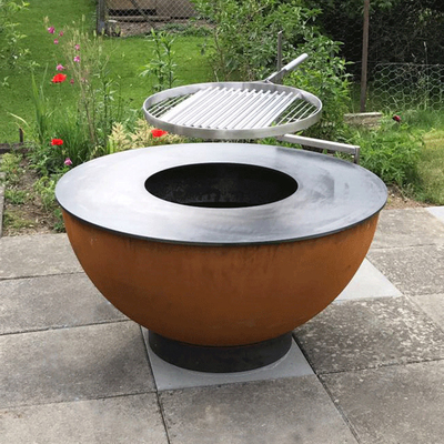 การเผาไหม้ไม้ไร้ควันทนสนิม Firepit เตาอั้งโล่ก่อนผุกร่อน