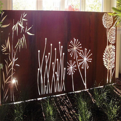 ผลิตภัณฑ์สวนโลหะที่มีความแข็งแกร่งสูงหน้าจอความเป็นส่วนตัว Corten Steel ประณีต