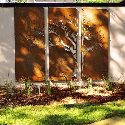 ผลิตภัณฑ์สวนโลหะมาตรฐาน ASTM แผงหน้าจอตัดด้วยเลเซอร์ Corten Steel