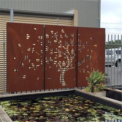 ผลิตภัณฑ์สวนโลหะมาตรฐาน ASTM แผงหน้าจอตัดด้วยเลเซอร์ Corten Steel