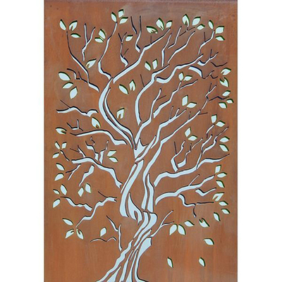 สี่เหลี่ยมผืนผ้าผลิตภัณฑ์ตกแต่งสวนโลหะ Corten Steel Garden Screen Fence