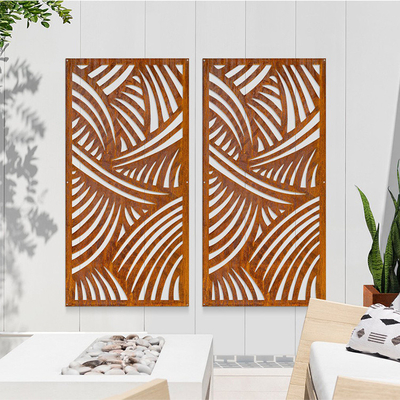 Weathering Steel Outdoor Metal Screen Divider Laser Cut สำหรับตกแต่ง