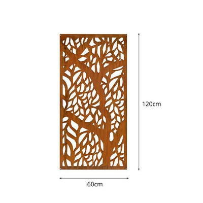 การปรับแต่งผลิตภัณฑ์สวนโลหะ Corten Steel หน้าจอตกแต่งความแข็งแรงสูง