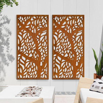 การปรับแต่งผลิตภัณฑ์สวนโลหะ Corten Steel หน้าจอตกแต่งความแข็งแรงสูง