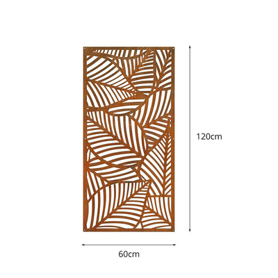หน้าจอความเป็นส่วนตัวของโลหะตกแต่งกลางแจ้ง Corten Steel ขัดเงา Prerusted