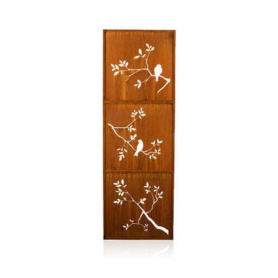 หน้าจอตกแต่งเหล็ก Corten กลางแจ้งแผงแบ่งก่อนสนิม