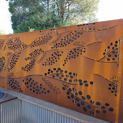 แผงหน้าจอเหล็ก Corten ผลิตภัณฑ์โลหะตกแต่งสวนที่เป็นสนิม OEM ODM