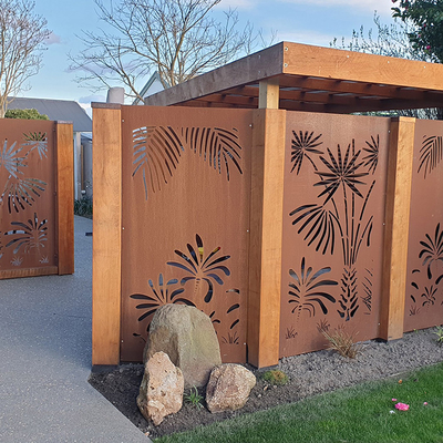 แผงความเป็นส่วนตัว Corten Steel สำหรับตกแต่งสวนเป็นมิตรต่อสิ่งแวดล้อม
