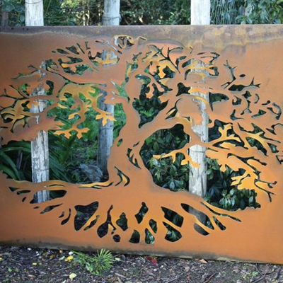 OEM Metal Garden Products Corten Steel Privacy Screen ตกแต่งสนามหลังบ้าน