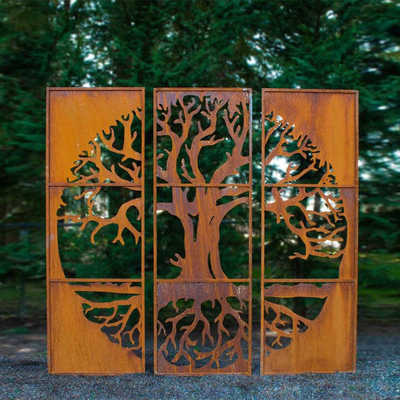 OEM Metal Garden Products Corten Steel Privacy Screen ตกแต่งสนามหลังบ้าน