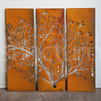 OEM Metal Garden Products Corten Steel Privacy Screen ตกแต่งสนามหลังบ้าน
