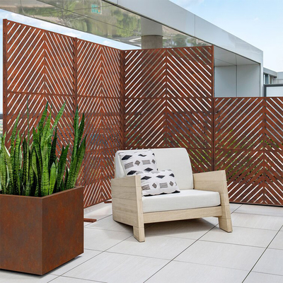 ผนังกั้นห้อง Corten Steel Garden Screen ที่ปรับแต่งได้
