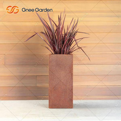 สี่เหลี่ยมผืนผ้า 80 ซม. ชาวไร่โลหะกลางแจ้ง Weathered Steel Planter Box ป้องกันการกัดกร่อน