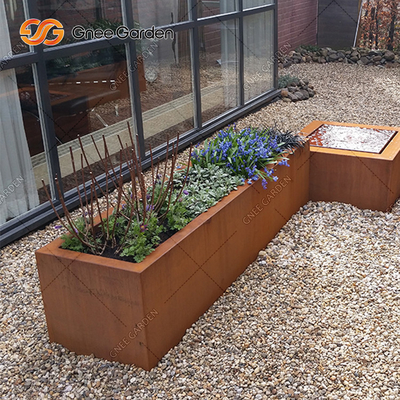 1200 * 500 * 600mm Corten Steel Vegetable Planters กล่องชาวไร่โลหะสนิม