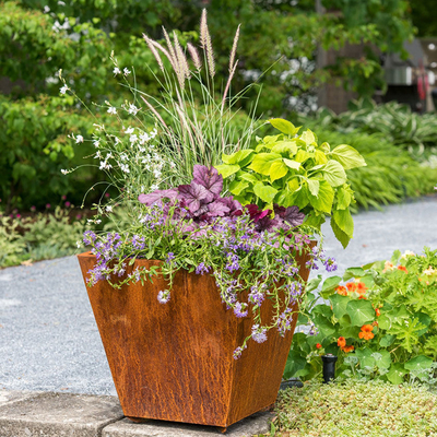 เครื่องตัดเลเซอร์ Corten Steel เครื่องปลูกโลหะขนาดใหญ่ Outdoor Customized
