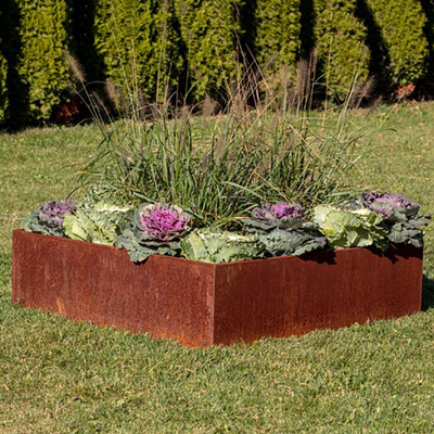 เตียงสวนยกเหล็ก TUV Corten 65l * 65w * 30h ซม. ทาสีเอง