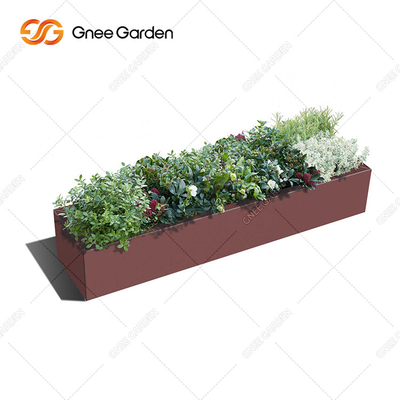 ความยาว 300mm-1000mm Outdoor Metal Planter Corten Steel Rectangular Planter