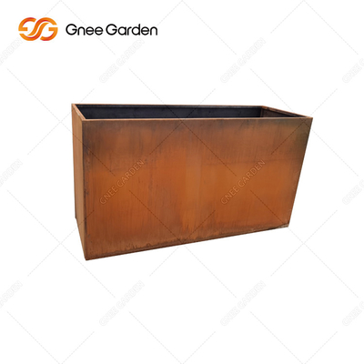 ความยาว 300mm-1000mm Outdoor Metal Planter Corten Steel Rectangular Planter