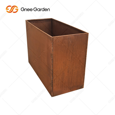ความยาว 300mm-1000mm Outdoor Metal Planter Corten Steel Rectangular Planter