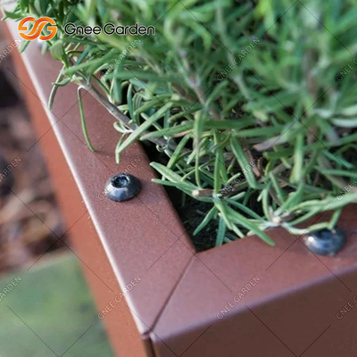 กล่องใส่ของแต่งสวนโลหะ Corten Steel Trough Planter 1200mm