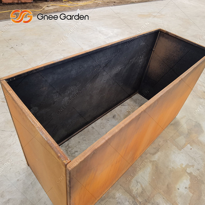 กล่องใส่ของแต่งสวนโลหะ Corten Steel Trough Planter 1200mm