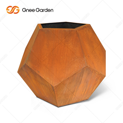 OEM ODM ตกแต่ง Corten Steel Garden Planters Corten Plant Pot ต่อต้านการสึกหรอ