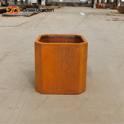 สวนกลางแจ้งภูมิทัศน์ Corten Steel Planter Box Rustic Weathering Resistant