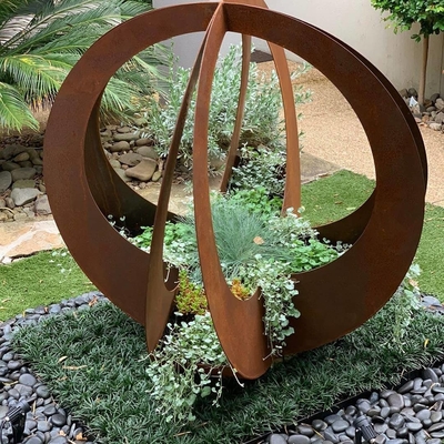 Gnee Garden เครื่องปลูกเหล็ก Corten ขนาดใหญ่สำหรับตกแต่งกลางแจ้ง