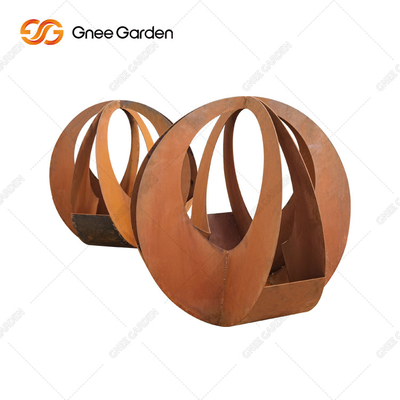 การออกแบบที่เรียบง่ายของชาวไร่เหล็ก Corten รอบที่ปรับแต่งได้พร้อมจานรองสำหรับตกแต่งบ้าน