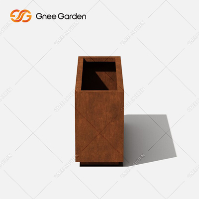 กระถางต้นไม้เหล็กโลหะแบบกำหนดเองการออกแบบที่ทันสมัยกล่องยาว Corten Steel Planter