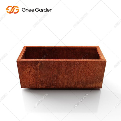 ที่วางกระถางต้นไม้ไม้คอมโพสิตไม้เนื้อแข็ง Corten Steel Planter