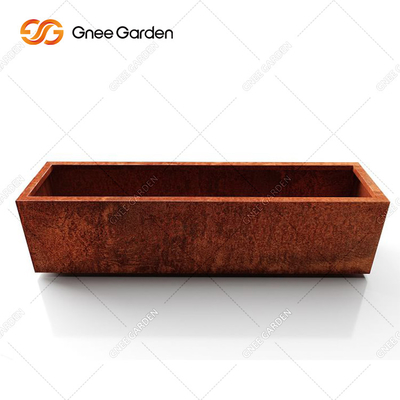ที่วางกระถางต้นไม้ไม้คอมโพสิตไม้เนื้อแข็ง Corten Steel Planter