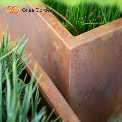 Corten Steel กระถางดอกไม้สี่เหลี่ยมโลหะ Rusty Nursery Planter ความหนา 2mm