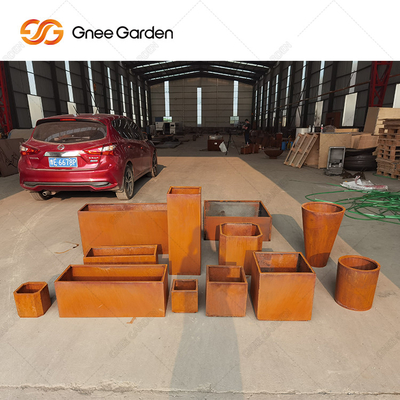 Corten Steel กระถางดอกไม้สี่เหลี่ยมโลหะ Rusty Nursery Planter ความหนา 2mm