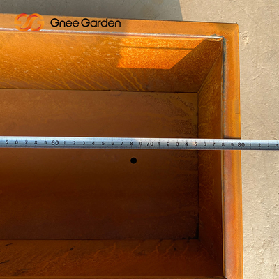 Corten Steel Square Rusty Planter Boxes ทนต่อสภาพอากาศสำหรับดอกไม้