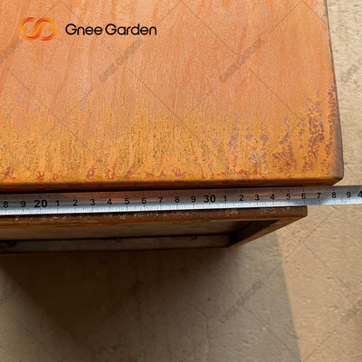Corten Steel กระถางดอกไม้สี่เหลี่ยมโลหะ Rusty Nursery Planter ความหนา 2mm