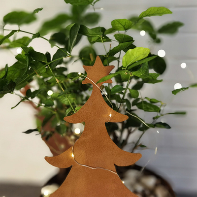 Corten Steel Rusted Metal Garden Ornaments ตกแต่งรูปต้นคริสต์มาส