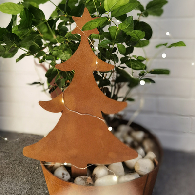 Corten Steel Rusted Metal Garden Ornaments ตกแต่งรูปต้นคริสต์มาส