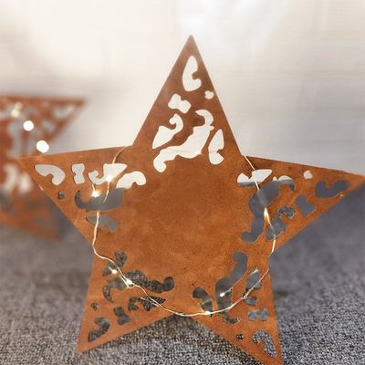 เครื่องประดับทำสวน Corten Steel รูปดาวที่ทำด้วยมือส่วนบุคคล