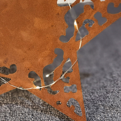 เครื่องประดับทำสวน Corten Steel รูปดาวที่ทำด้วยมือส่วนบุคคล