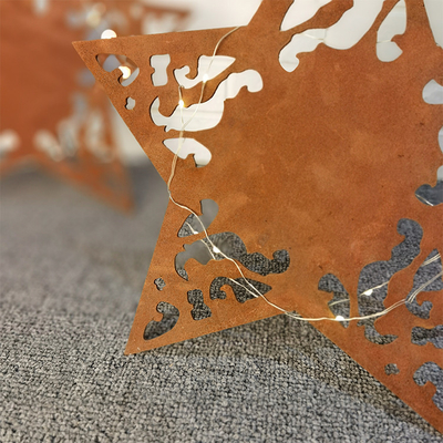 เครื่องประดับทำสวน Corten Steel รูปดาวที่ทำด้วยมือส่วนบุคคล