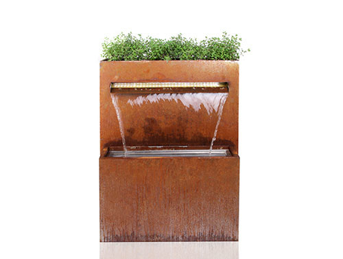 เครื่องประดับสวนโลหะน้ำตก Corten Steel แบบมัลติฟังก์ชั่นพร้อมชาวไร่