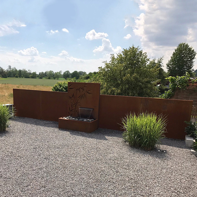 SGS Outdoor Metal Garden Ornaments Corten Steel Pond คุณสมบัติน้ำ Rusty Red