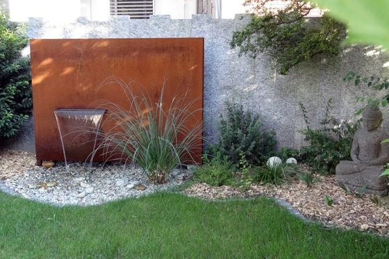 เครื่องประดับสวนโลหะป้องกันการกัดกร่อน 1800 มม. Corten Steel Water Trough