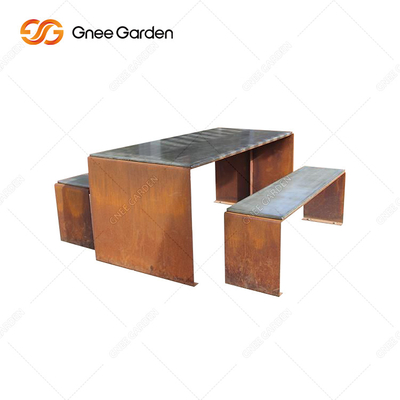 OEM ODM ยินดีต้อนรับ Rusty Red Outdoor Metal Furniture ม้านั่งในสวนโลหะ