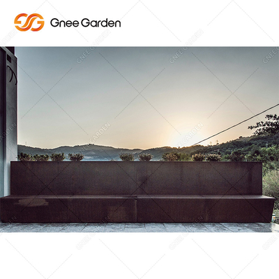 ม้านั่งชาวไร่ Corten Steel กลางแจ้งที่เป็นสนิมแบบกำหนดเองสำหรับสนามหลังบ้าน