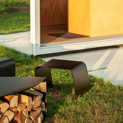 ที่เก็บฟืนแบบกลม Corten Steel เฟอร์นิเจอร์โลหะกลางแจ้ง ที่วางไม้ Fire Pit Table With Chairs